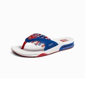 NWT REEF FANNING Flip-flops patriotic size 12 men's EUC 45